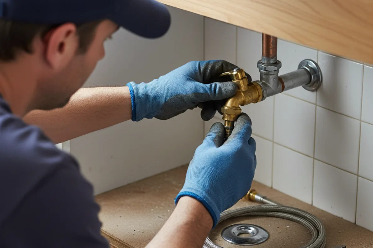 Shutoff valve and fitting work during Burst Pipe Repair in Stevens